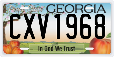 GA license plate CXV1968