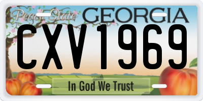 GA license plate CXV1969