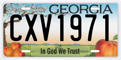 GA license plate CXV1971