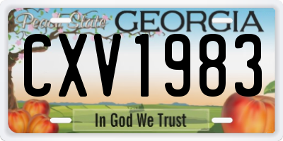 GA license plate CXV1983