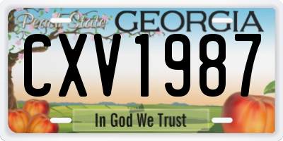 GA license plate CXV1987