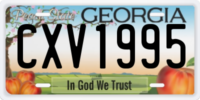 GA license plate CXV1995