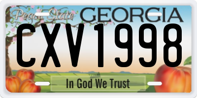 GA license plate CXV1998