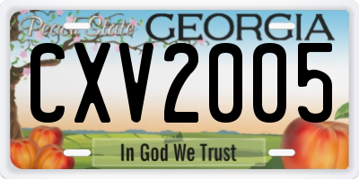 GA license plate CXV2005