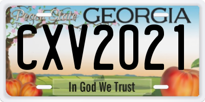 GA license plate CXV2021