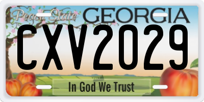 GA license plate CXV2029