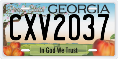 GA license plate CXV2037