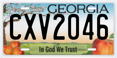 GA license plate CXV2046