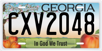 GA license plate CXV2048