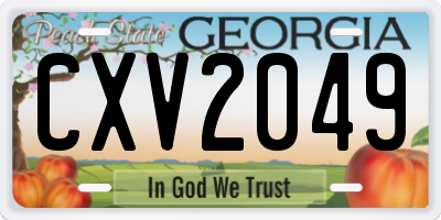 GA license plate CXV2049
