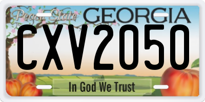 GA license plate CXV2050