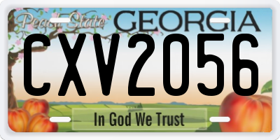 GA license plate CXV2056