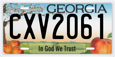 GA license plate CXV2061