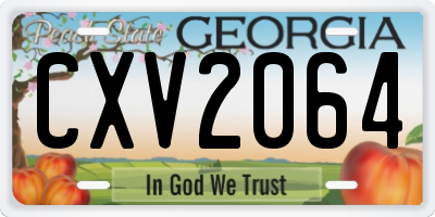 GA license plate CXV2064