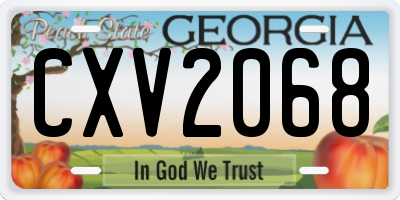 GA license plate CXV2068
