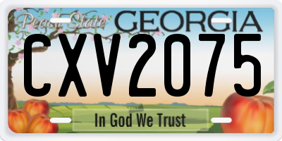 GA license plate CXV2075