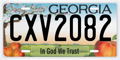 GA license plate CXV2082