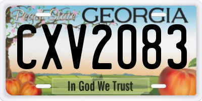GA license plate CXV2083