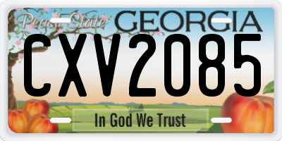 GA license plate CXV2085