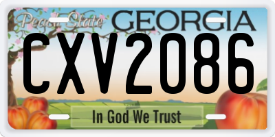 GA license plate CXV2086