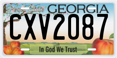 GA license plate CXV2087