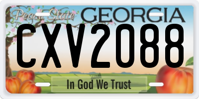 GA license plate CXV2088