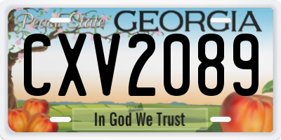 GA license plate CXV2089