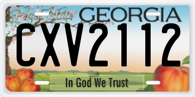GA license plate CXV2112