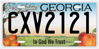 GA license plate CXV2121