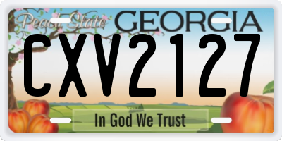GA license plate CXV2127