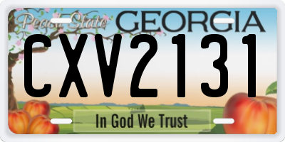 GA license plate CXV2131