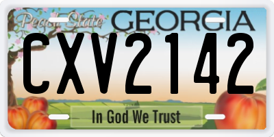 GA license plate CXV2142