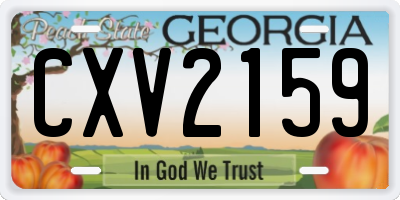 GA license plate CXV2159