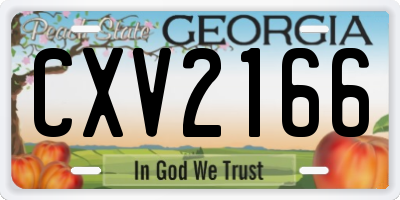 GA license plate CXV2166