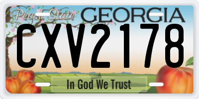 GA license plate CXV2178