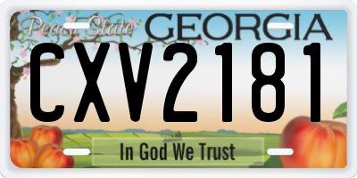 GA license plate CXV2181