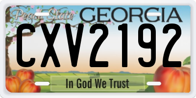 GA license plate CXV2192