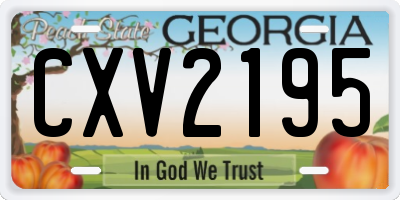 GA license plate CXV2195