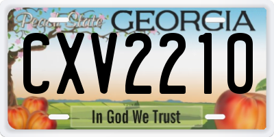 GA license plate CXV2210