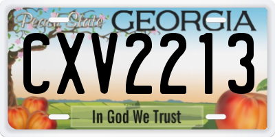 GA license plate CXV2213