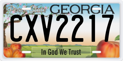 GA license plate CXV2217