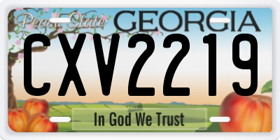 GA license plate CXV2219