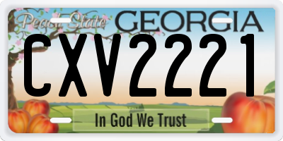 GA license plate CXV2221