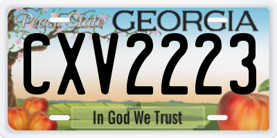 GA license plate CXV2223