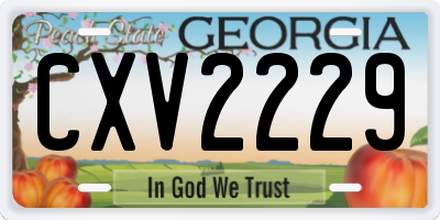 GA license plate CXV2229