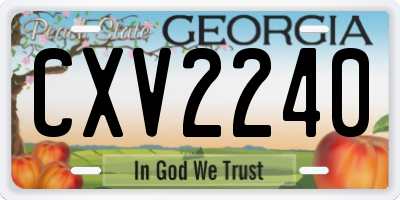 GA license plate CXV2240