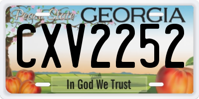 GA license plate CXV2252