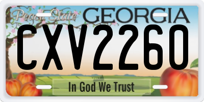GA license plate CXV2260