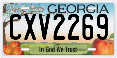 GA license plate CXV2269