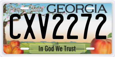 GA license plate CXV2272
